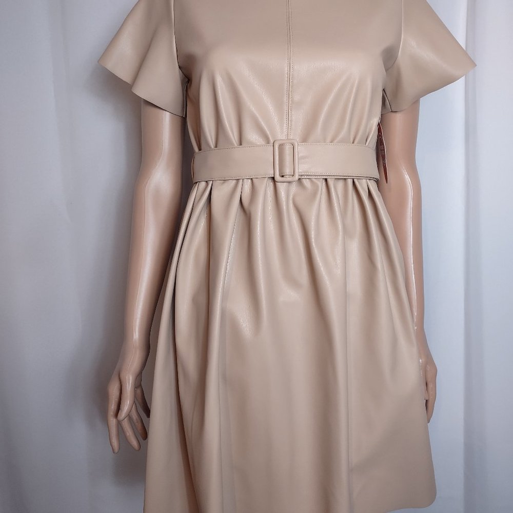 Wonder Nation Tan pleather dress with belt size XXL (18)
